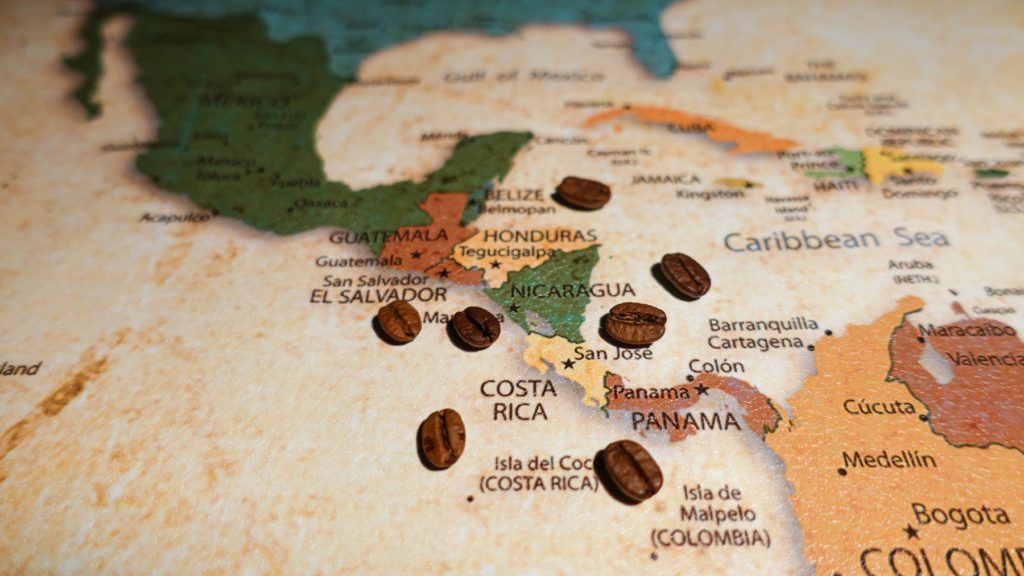 El Salvador coffee producing region of Central America